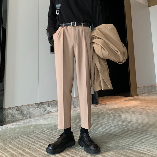 Men's Loose Feet Cropped Trousers Suit Trousers