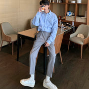 Men's Loose Feet Cropped Trousers Suit Trousers