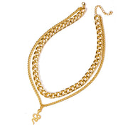 Punk Chunky Chain Double Snake Pendant Necklace