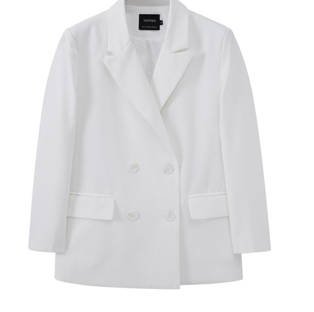 Women's Long Blazer Double-breasted Blazer Oversized Loose Jacket