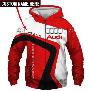 AUD VS2 Custom Name Red White Zipper,Hoodie, Baseball Jacket, Bomber Jacket,Tshirt, Sweatshirt, Polo Shirt