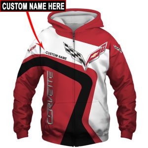 CVT VS4 Custom Name Red White Zipper,Hoodie, Baseball Jacket, Bomber Jacket, Fleece Jacket, Tshirt, Sweatshirt, Polo Shirt