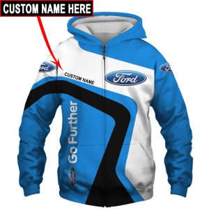 Ford VS2 Custom Name Blue White Zipper,Hoodie, Baseball Jacket, Bomber Jacket, Fleece Jacket, Tshirt, Sweatshirt, Polo Shirt