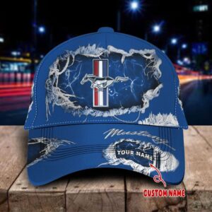 VS3 Mustang Blue Custom Name Universal Fit Unisex Classic Cap
