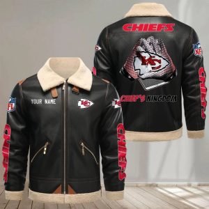 VS08 KCCH Custom Name Designed Casual Winter Leather Jacket