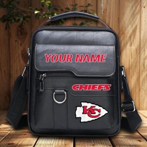 VS02 KCCH Custom Name Men Leather Crossbody Bag, Cell Phone Purse, Zipper Shoulder Bag
