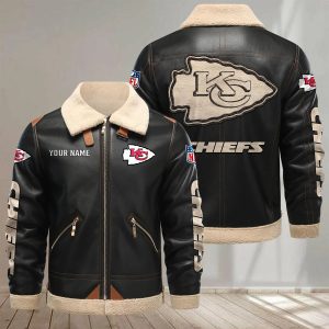 VS18 KCCH Custom Name Designed Casual Winter Leather Jacket