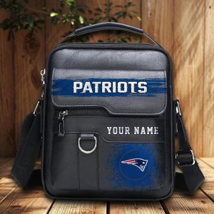 VS01 NEPT Custom Name Men Leather Crossbody Bag, Cell Phone Purse, Zipper Shoulder Bag