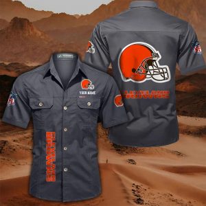 VS01 CLBR Custom Name Military Cargo Cotton Shirts