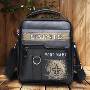 VS01 NOST Custom Name Men Leather Crossbody Bag, Cell Phone Purse, Zipper Shoulder Bag