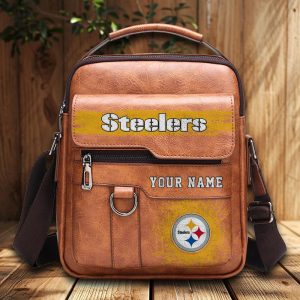 VS01 PTSTL Custom Name Men Leather Crossbody Bag, Cell Phone Purse, Zipper Shoulder Bag