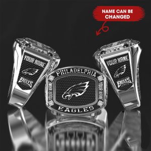 VS2C Eagles Custom Name Classic Genuine Silver Ring