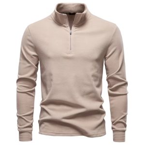 VS01 Men’s High Collar Half Zip Hoodie Sweatshirt