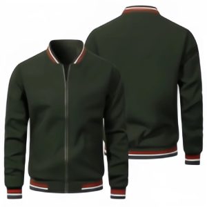 Men’s Slim Fit Baseball Jacket Stand Collar Streetwear Coat